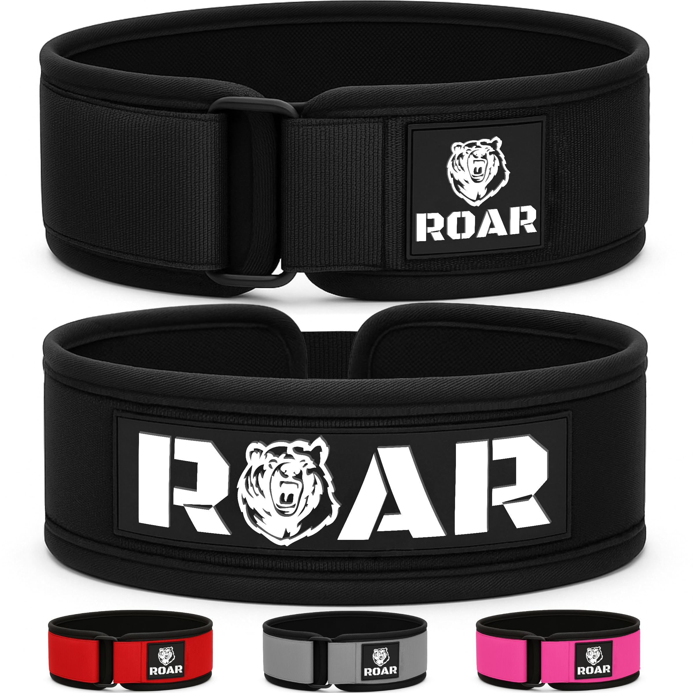 Roar® Weight Lifting Belt, Gym Belt, Powerlifting Belt, Lift Weight Belt, Deadlift Belt, Squat Belt, Lifting Belt Men, Lifting Belt Women (XS, Black)