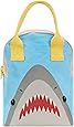 Fluf Zipper Lunch Bag, Organic Cotton (Shark)