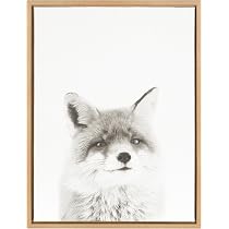 Amazon.com: Kate and Laurel Sylvie Fox Black and White Portrait ...