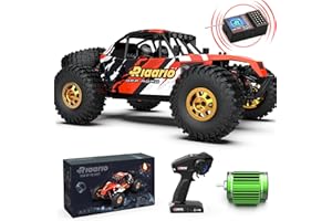 RIAARIO 1:12 RTR Brushless RC Desert Cars for Adults, Max 45MPH Fast RC Cars, Monster Truck with Independent ESC, 4X4 RC Truck for Boys, All Terrain Remote Control Car with Oil Filled Shocks(Red)
