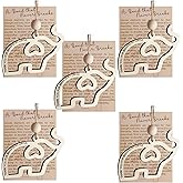 Friendship Elephant Ornament with Gift Card, Best Friend Birthday Gifts for Women, Decorative Hanging Ornament (5-psc)