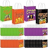 Trandraft 48 Pieces Christian Halloween Paper Bags Bulk Jesus Halloween Treat Bags with Handle Religious Halloween Paper Goodie Bags Small Candy Bags for Halloween Party Decor Gift