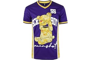 SCREENSHOT Mens Hip-Hop Premium Urban Sreetwear Fashion Jersey Top - NYC Style Basketball Sports Team Color Mesh Tops