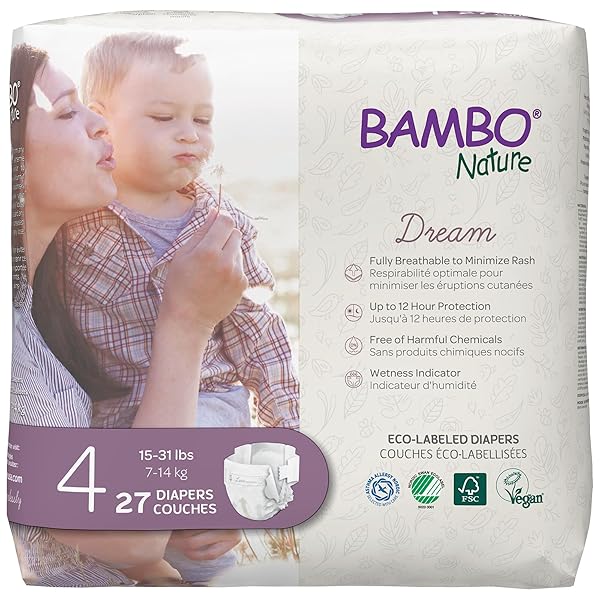 BAMBO NATURE PREMIUM ECO-FRIENDLY BABY DIAPERS, SIZE 4...