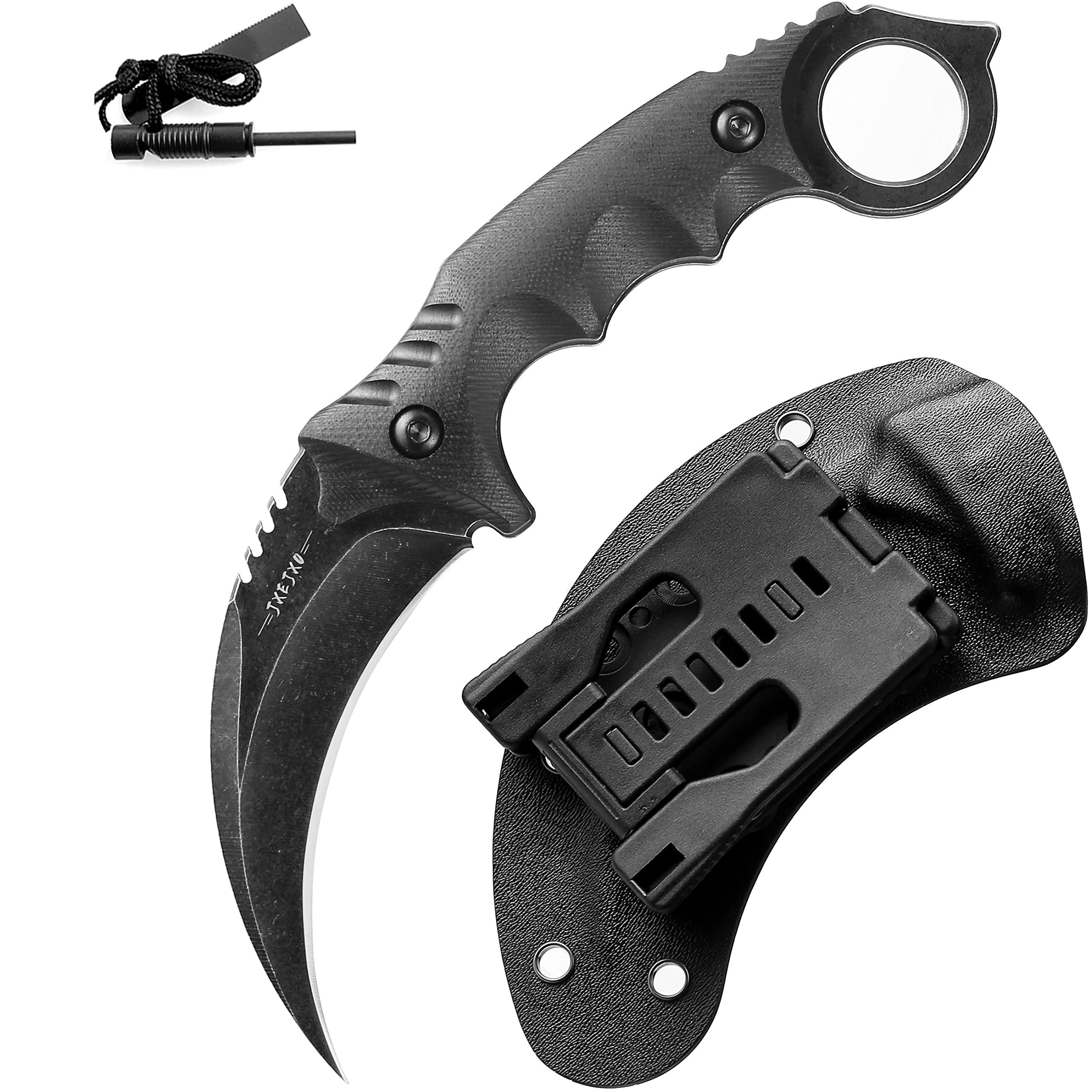 JXE JXO Claw Knife with Sheath, Durable 420HC Steel
