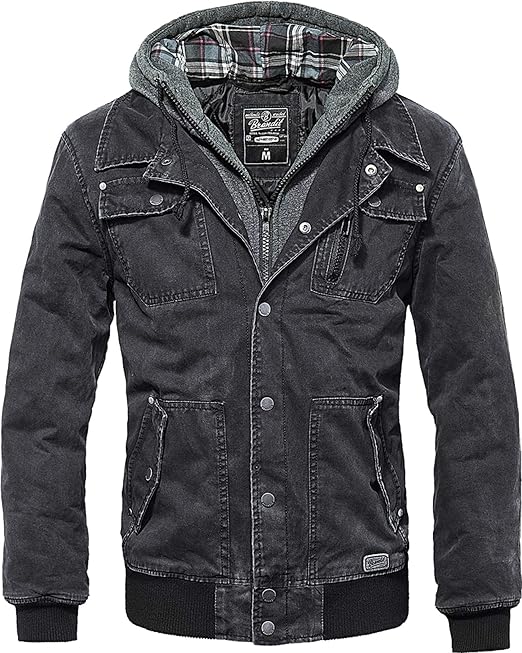Brandit Men's Dayton Jacket Black Washed at Amazon Men’s Clothing store