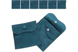 TOVINANNA 8pcs Jewelry Bags with Snap Button, Compact Portable Pouches for Rings Necklaces