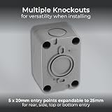 BG Electrical Nexus Storm Slim Outdoor 2-Way Switch LED Indicator Grey WP12S view 5