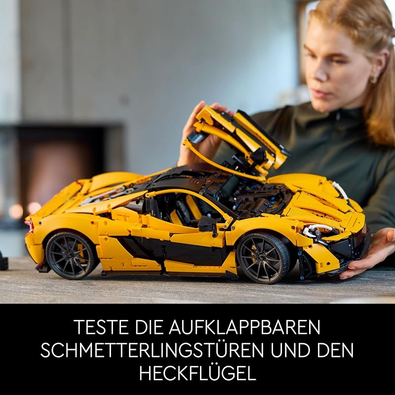 Technic McLaren P1, Set mit Supersportwagen für Erwachsene, Geschenk für Autofans, maßstabsgetreues Sammlerstück mit V8-Kolbenmotor und 7-Gang-Getriebe, Modellauto, Spielzeugauto Set 42172 — Foto 4 von 8