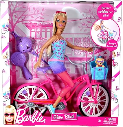 barbie glam bike and doll