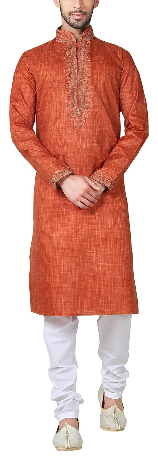 indian poshakh men's linen cotton kurta and pyjama
