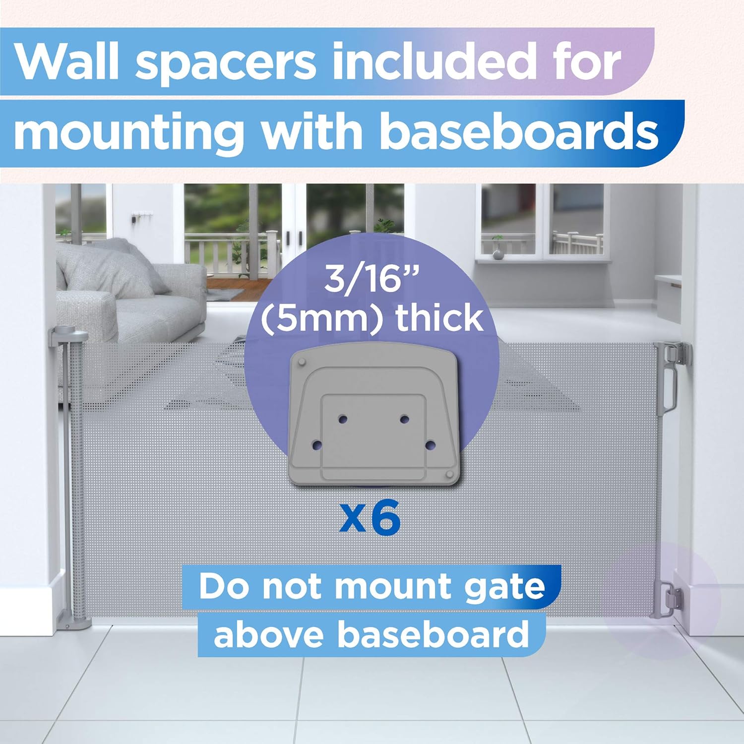 Perma Child Safety IndoorOutdoor Retractable Baby Gate 41" Tall Extends to 71" Wide, Gray, 4 x 7 Inch : Baby