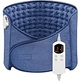 Heat Pad for Back Pain Relief Electric Heating Pads with 6 Temperatures Soft Detachable Heat Pad for Man Women (Navy)