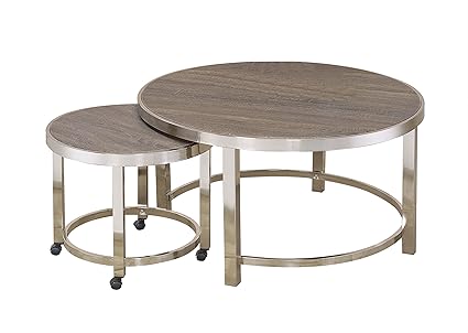 Amazon Com Acme Furniture 80385 2 Piece Elwyn Coffee Table