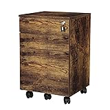 TOPSKY 3 Drawers Wood Mobile File Cabinet Fully