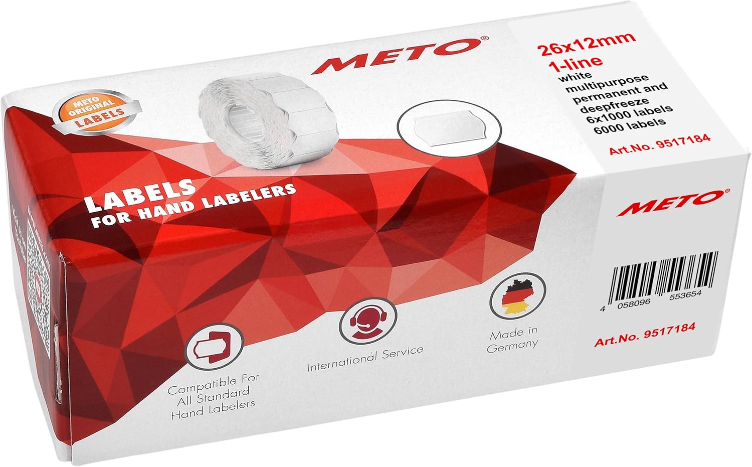 Meto labeler labels against food waste, with preprint (26 x 16 mm, 1 line, 7,200 pieces, permanent / frozen, for METO Contact - Image 3
