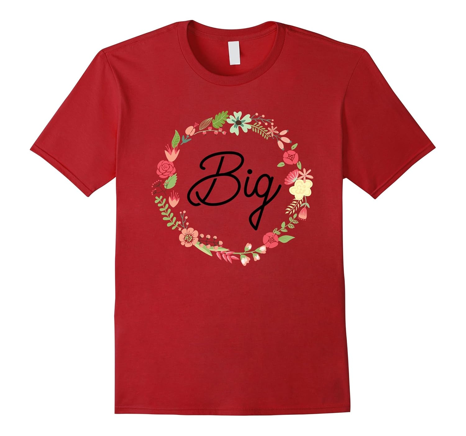 Big Little Matching Sorority Sister Wreath Floral Shirt-Rose