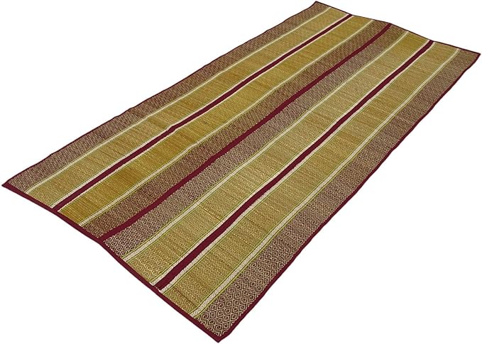 Geometrisch Dekorativ Umkehrbar Kastanienbraun Kusha Gras Yoga Mat