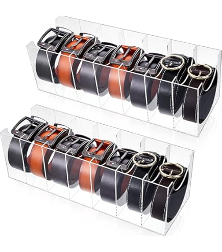 Organizador De Cinturones Acrílico - 7 Compartimentos Transparentes, Para Cinturones, Corbatas, Relojes
