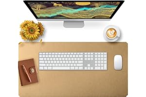 Bloss Gold Desk Mat, PU Large Mouse Pad for Desk, Desk Matt for Desktop, Desk Pad Mat Waterproof, Computer Mat for Office/Home/Decor/Desk Protector(31.5 x 15.7 Inches)