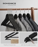 SONGMICS Wooden Hangers 20 Pack Solid Wood Non-Slip 360° Hook Notches CRW02B-20 view 2