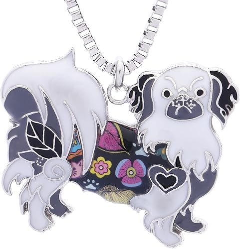 Amazon Luckeyui ペキニーズ ジュエリー レディース バースデーギフト ハンドメイド かわいい犬のコレクションネックレス ブラック ネックレス 通販