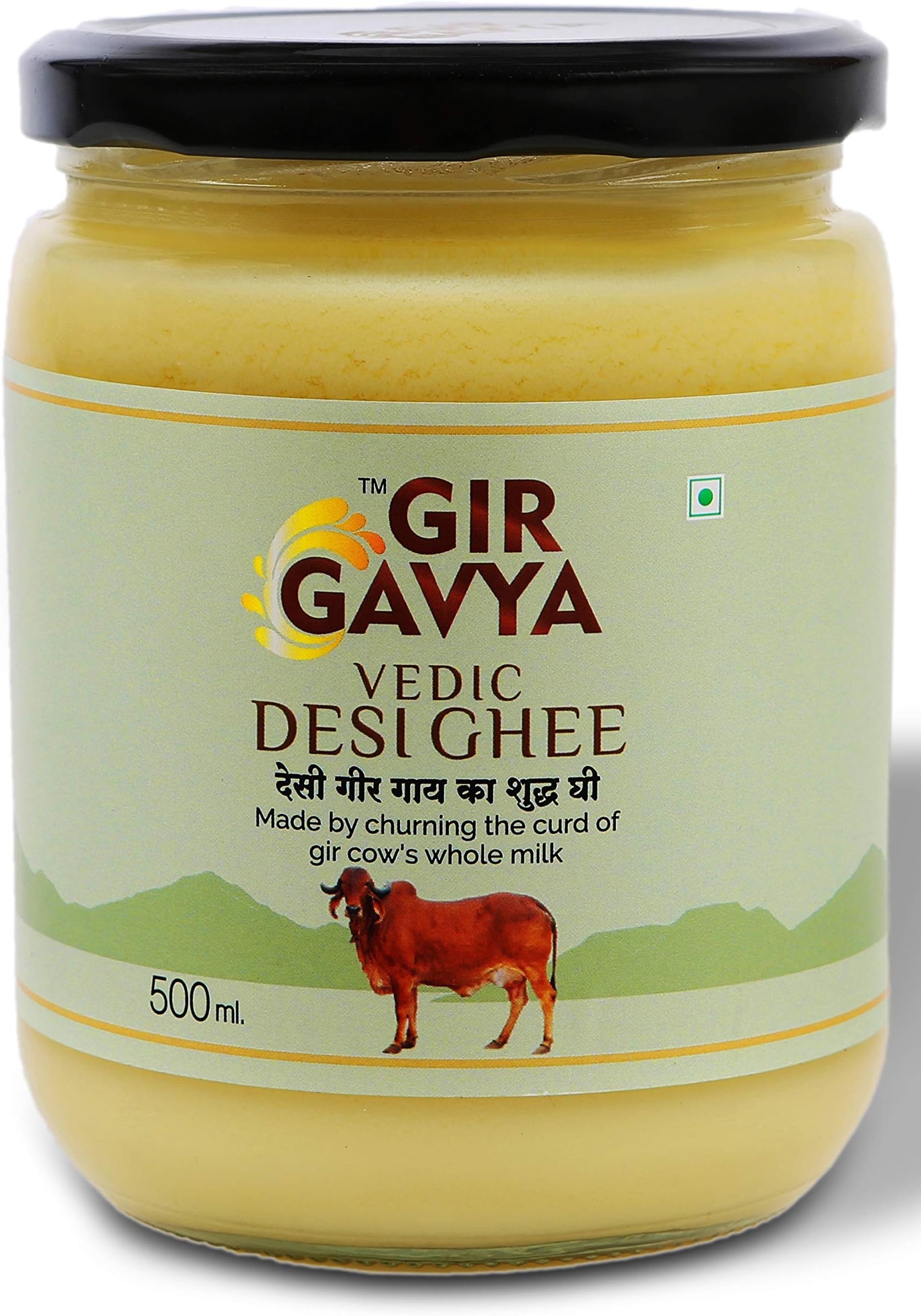 Gir Gavya's Vedic Desi Ghee from Organic Grassfed Gir Cows (1000 ml / 33.81 oz)