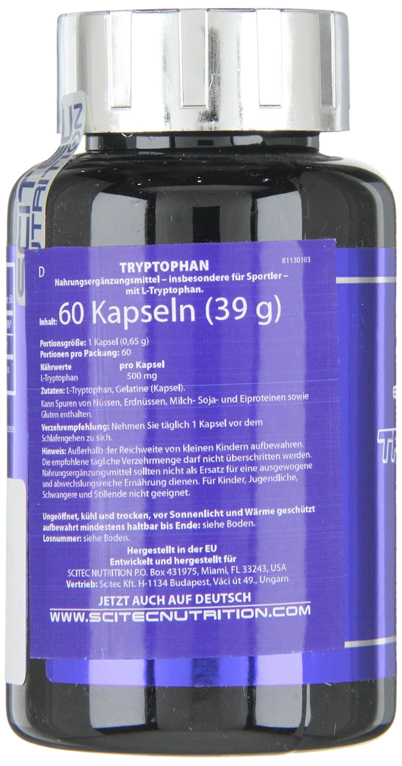 Scitec Nutrition Tryptophan aminoácidos 60 cápsulas: Amazon.es: Salud y cuidado personal