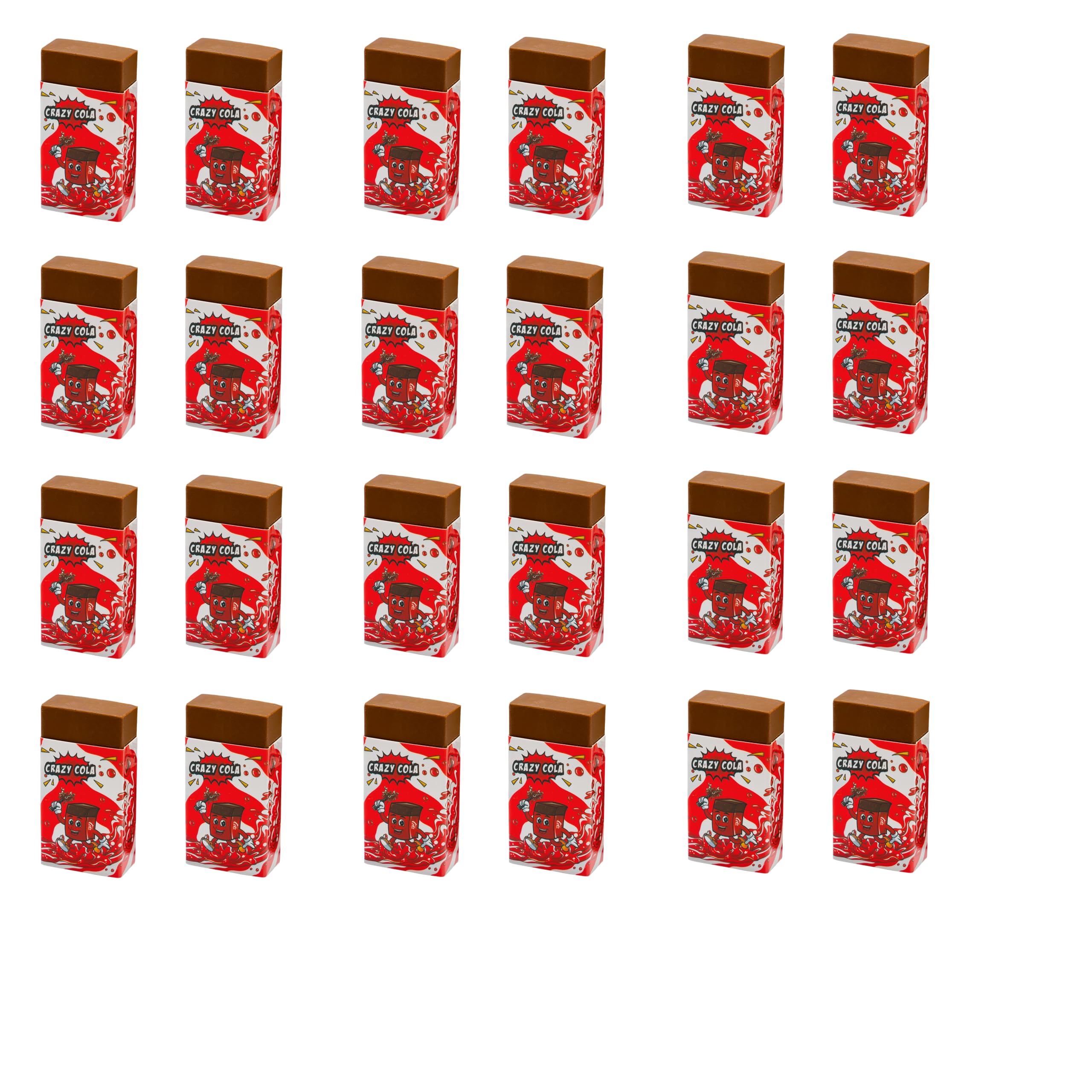 Children's Eraser, Rubby Rubber Crazy Cola, Cola Scented Eraser, Includes 12 x 2 Erasers for School Supplies, Stationery, Children