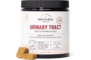 ROCCO & ROXIE SUPPLY CO. Rocco and Roxie Dog UTI Treatment, Cranberry Supplement for Dogs, Bladder Control, Urinary Tract Support with D-Mannose and Tart Cherry, Incontinence Health Supplements, Dog Treat Soft Chews 90 ct
