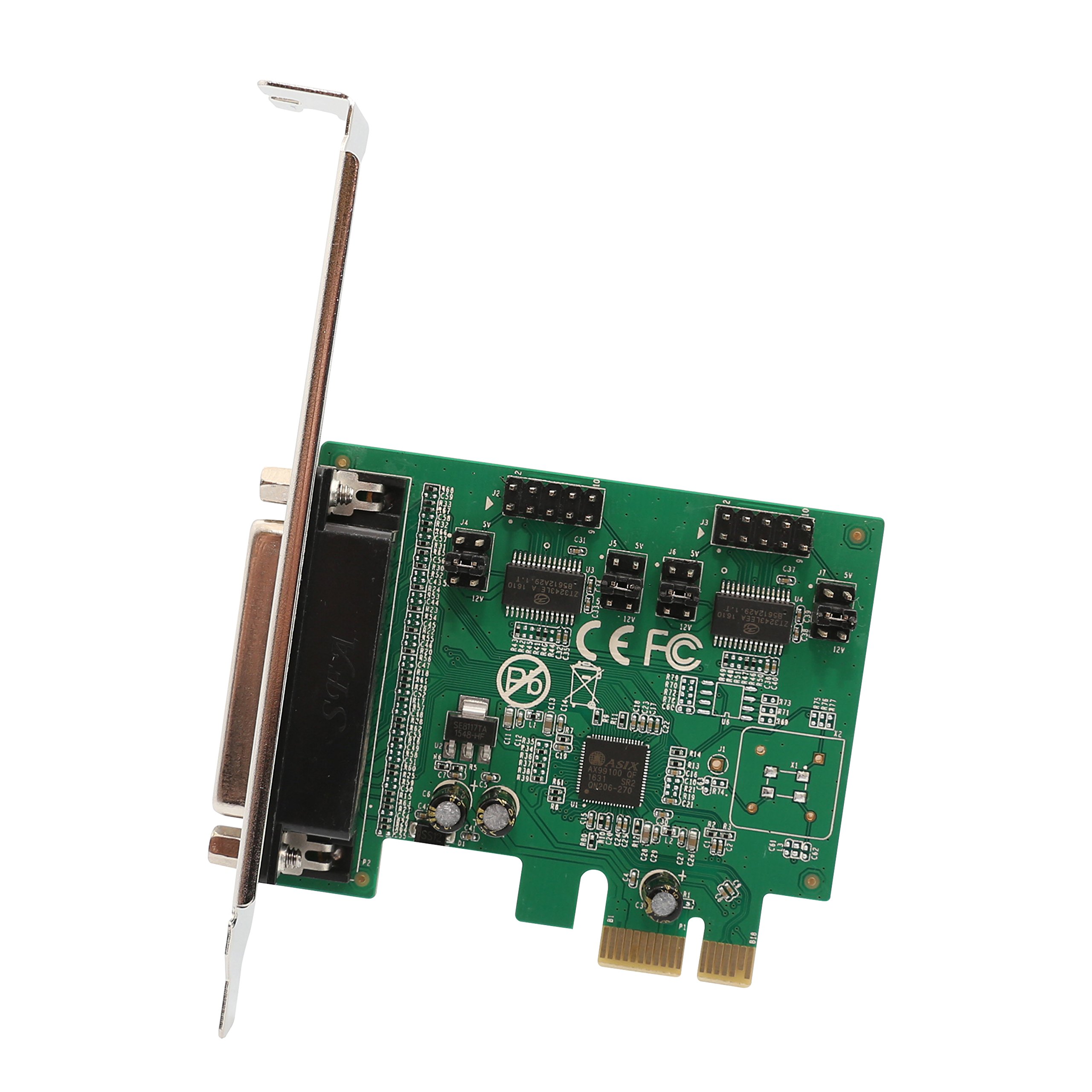 IO Crest 2 Port Parallel 1 Por Serial PCIe x1 Card, PCI Express to DB25 and DB9 with Low Bracket, Support SPP/ PS2/ EPP/ECP Modes RS232/ RS485/ RS422 and Centronics Interface