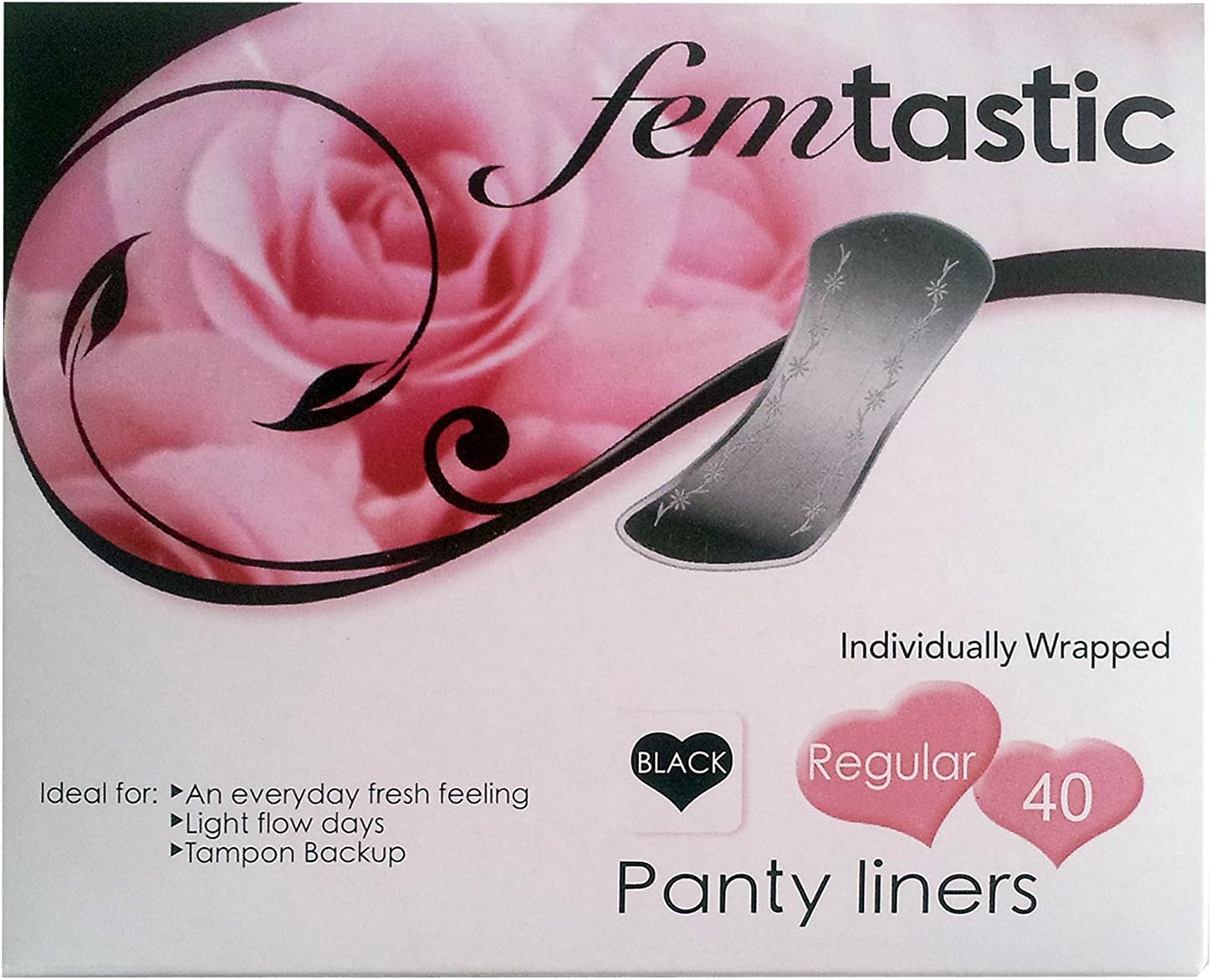 Femtastic Black Regular Pantyliner 16X40 Per Case