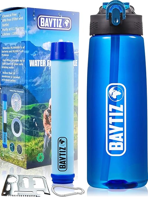 baytiz- Botella de Agua con Filtro Purificador sin BPA - Paja de ...