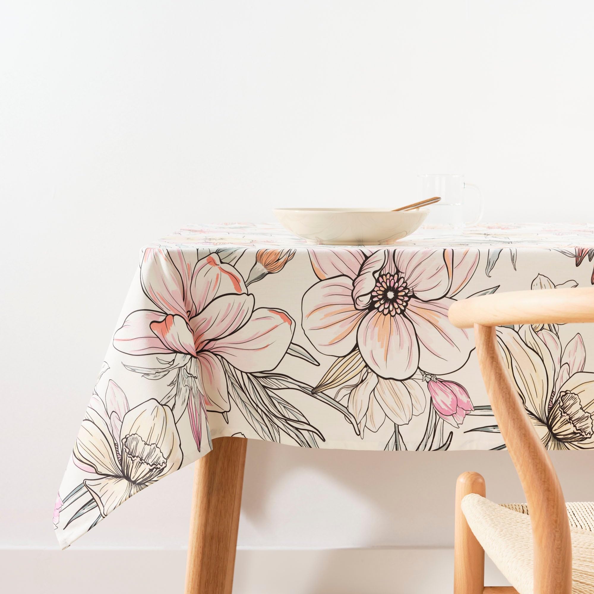 BELUM | Stain Resistant Tablecloth Size 250 x 155 cm - Extra Soft Touch Tablecloth Colour Multicolor - Fabric Tablecloth 100% Organic Cotton Model 0120-326