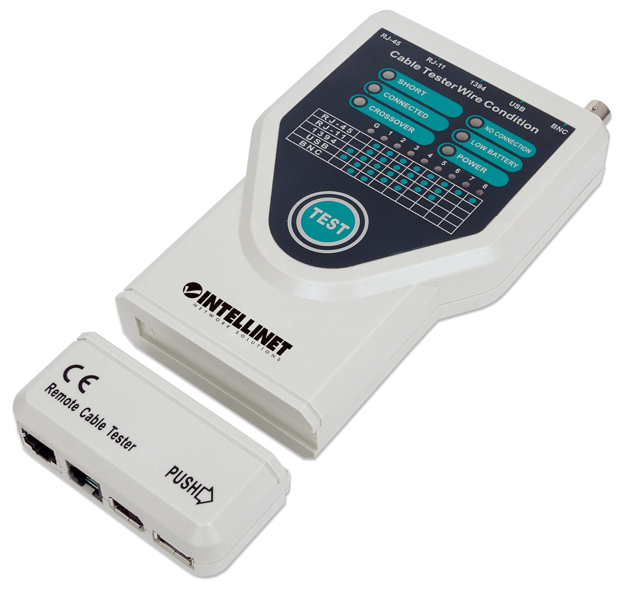Intellinet 5-in-1 Cable Tester, Tests 5 Commonly Used Network RJ45 and Computer Cables — image 1