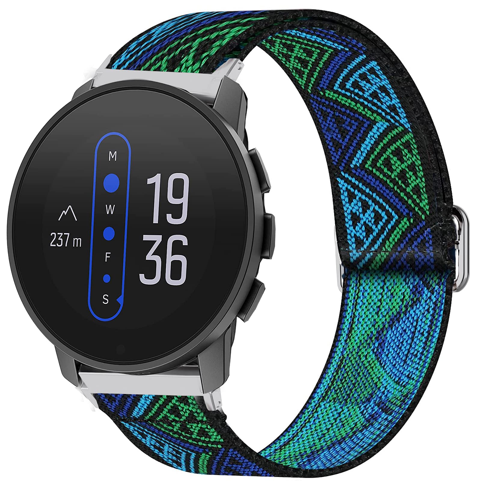 Giaogor Compatible for SUUNTO 9 Peak Band, Stretch Elastics Nylon Adjustable Replacement Strap Accessories Compatible for SUUNTO 9 Peak Smartwatch (blueprint)