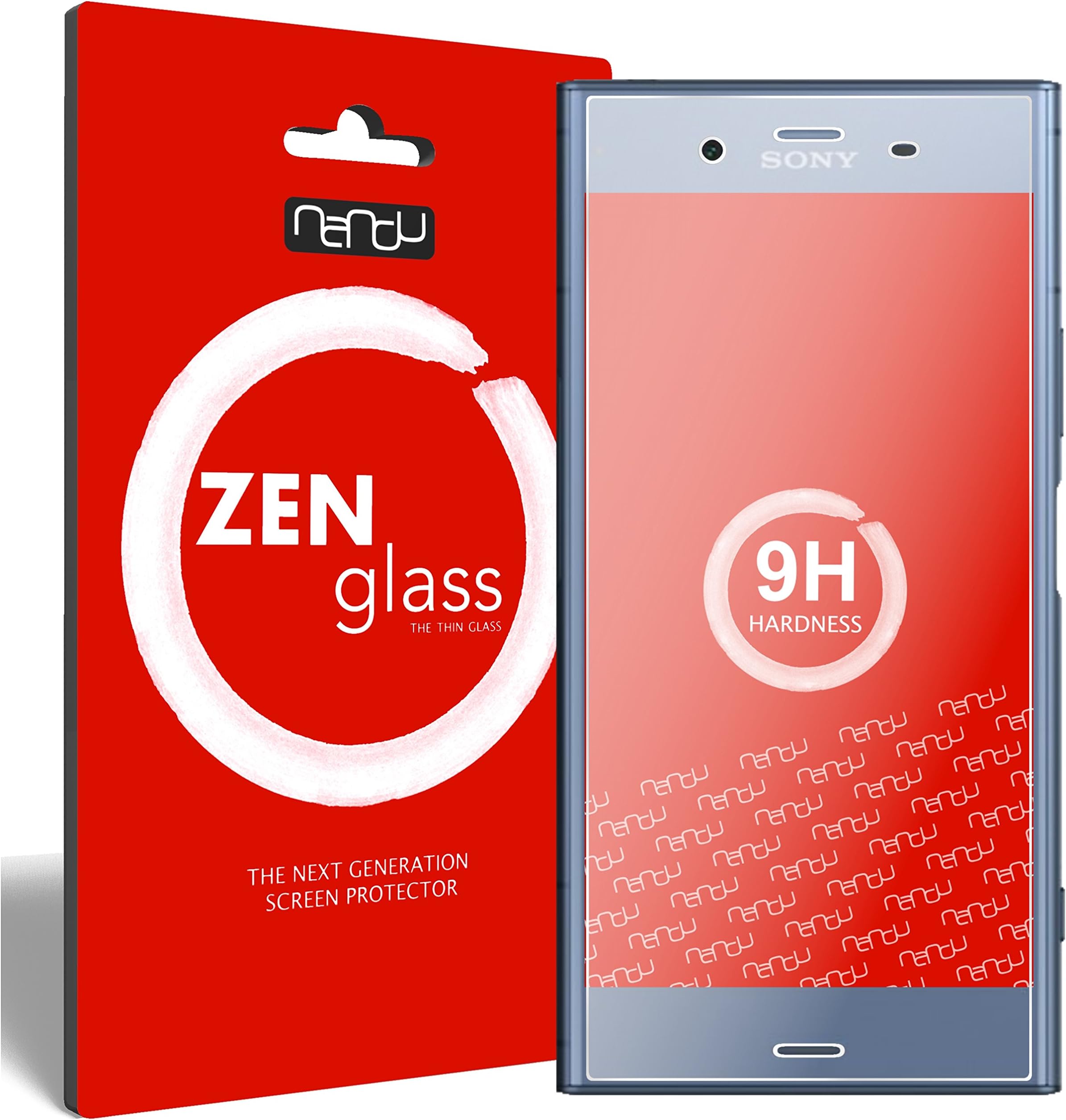 nandu I ZenGlass Flexible Glass Film compatible with Sony Xperia XZ1 I Screen Protector 9H I (Smaller than the curved display)