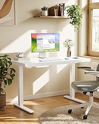 Marsail Glass Standing Desk with Drawer,55 x 28