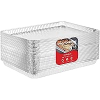 Stock Your Home Aluminum Pans Cookie Sheet Baking Pans (15 Pack) Disposable Aluminum Foil Trays - Reusable and Durable…