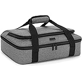 Trunab Casserole Carrier for Hot or Cold Food Insulated Casserole Dish Carrier Thermal Tote Bag for Picnic, Fits 9"×13" Baking Dish, Grey (Light Grey, 16×11×4 inches)