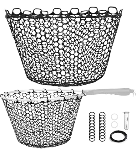 XHTLLO Flexible Rubber Fishing Net Replacement With