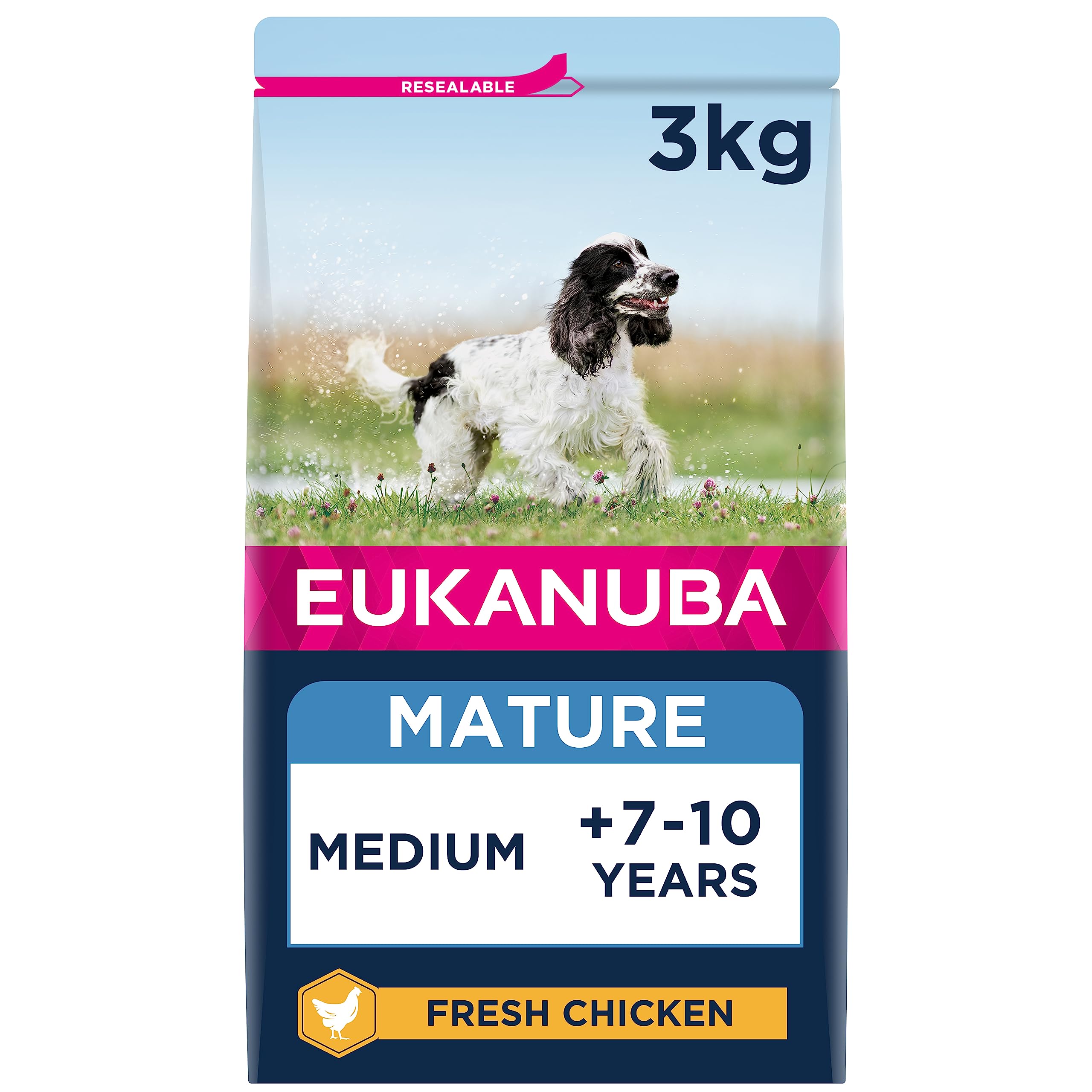 Eukanuba Complete Dry Dog Food for Mature Senior Medium Breeds with Fresh Chicken 3 kg