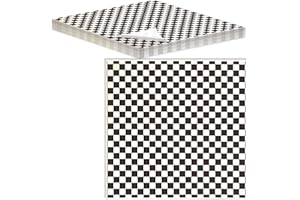 Checkered Deli Dry Wax Paper Sheets, 12 x 12 inch, Greaseproof Deli Wrap for Foodservice, Food Basket Liners, Disposable Grease Proof Liners for Food Concession, by Better Kitchen Products