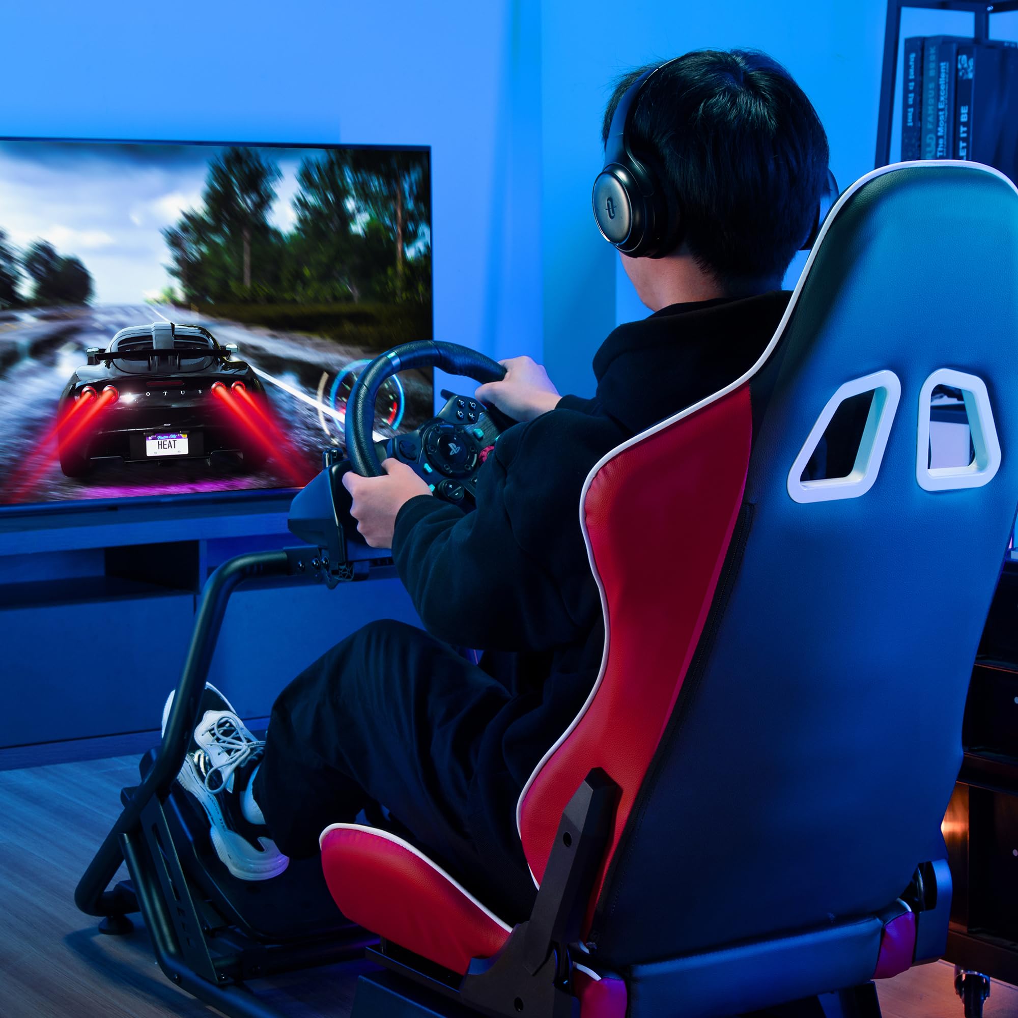 ARES WING Racing Simulator Cockpit con asiento, Fórmula y GT Sim Racing Cockpit Compatible con Fanatec, Thrustmaster, Logitech, Moza Racing Games en PS5, PS4, Xbox y PC
