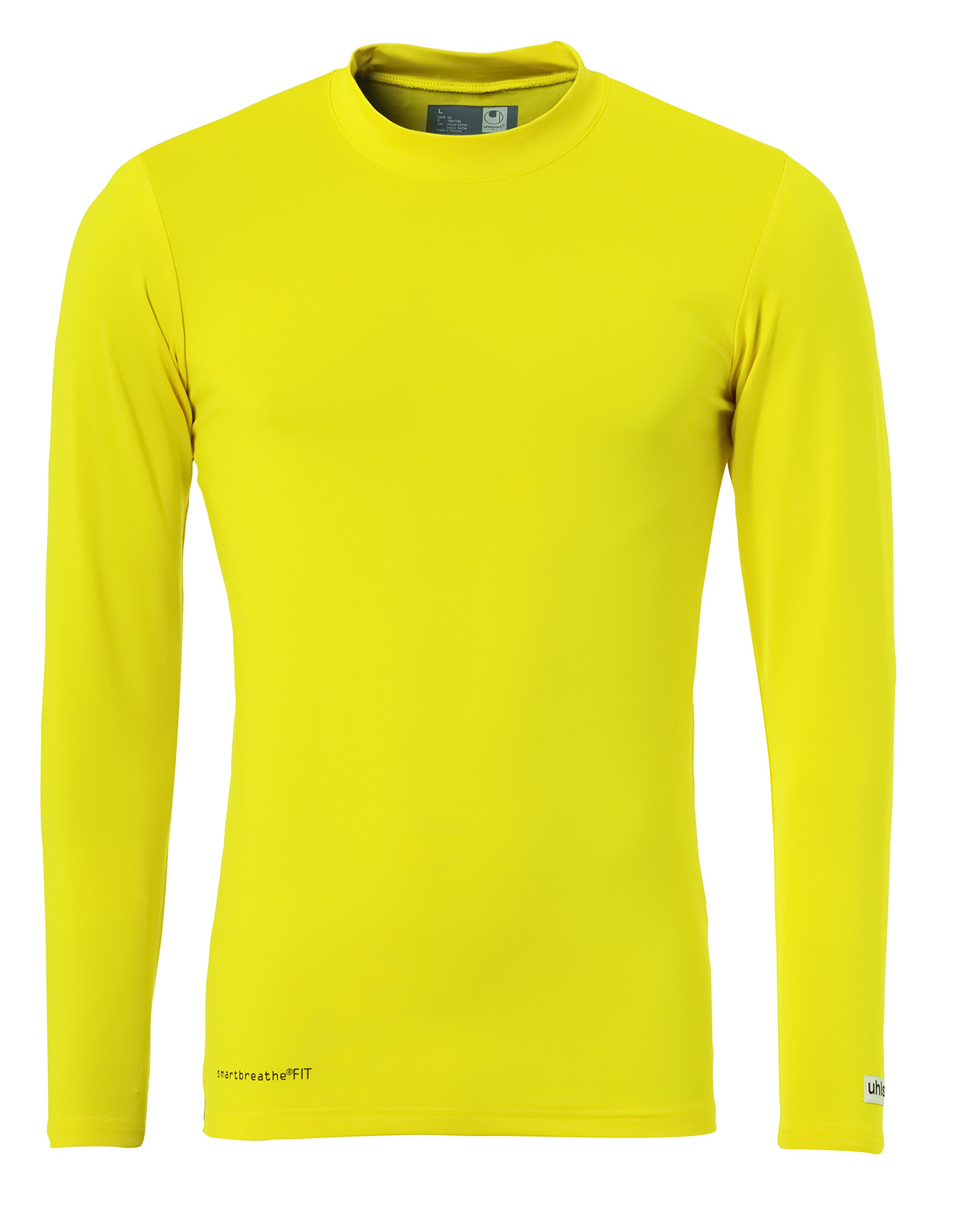 Errea Errep Men Distinction Colors Baselayer Men's Long Arm Shirt - Lemon Yellow, Large