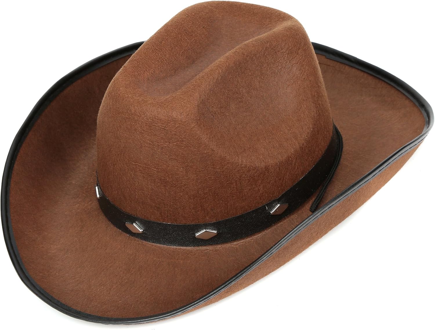 Fun Central Felt Studded Cowboy Hat Party Favor Supplies - Brown: Clothing