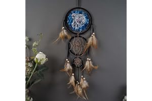 REMORLET Triple Circles Wolf Eagle Bear Canvas Printing Dream Catcher Bedroom Wall Decor, Christmas Home Decoration,Widelife Wall Decoration Feather Decoration (Tiger)