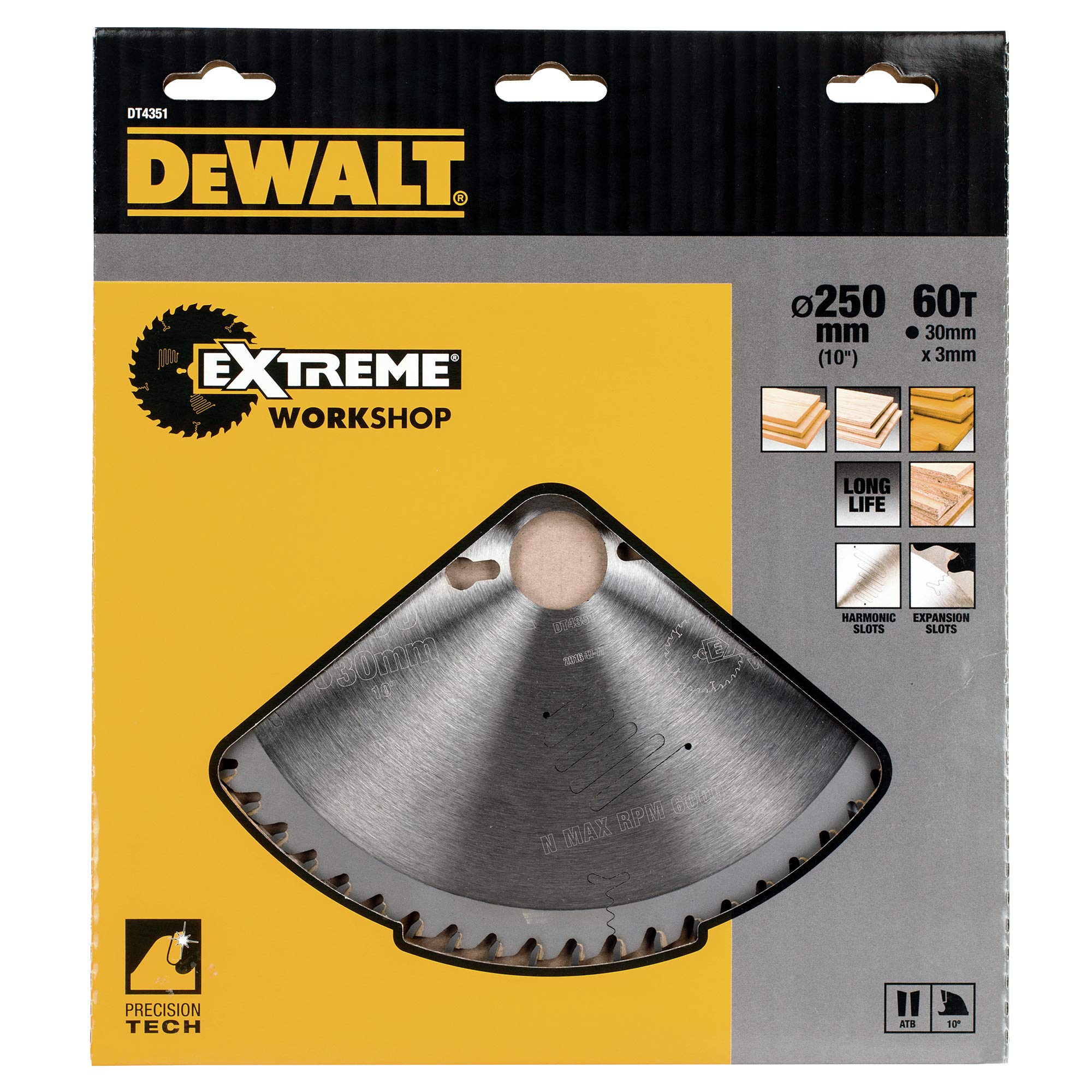 DeWalt DT4351QZ 250 x 30mm x 60-Tooth Circular Saw Blade Series 60