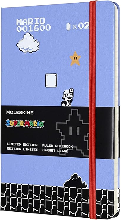 Moleskine Ltd Edition Notebook, Super Mario, Full Game / Blue, Large, Ruled Hard Cover (5 x 8.25)