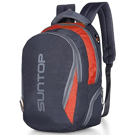 Suntop Reflector 25 Ltrs Grey & Orange Checks Unisex Casual Backpack